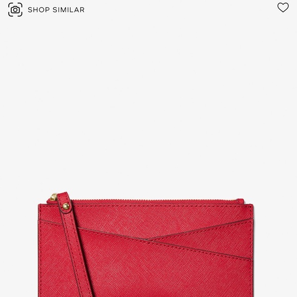 Michael Kors NWOT Jet Set leather wristlet- very bright red! Classic and light - Picture 3 of 9
